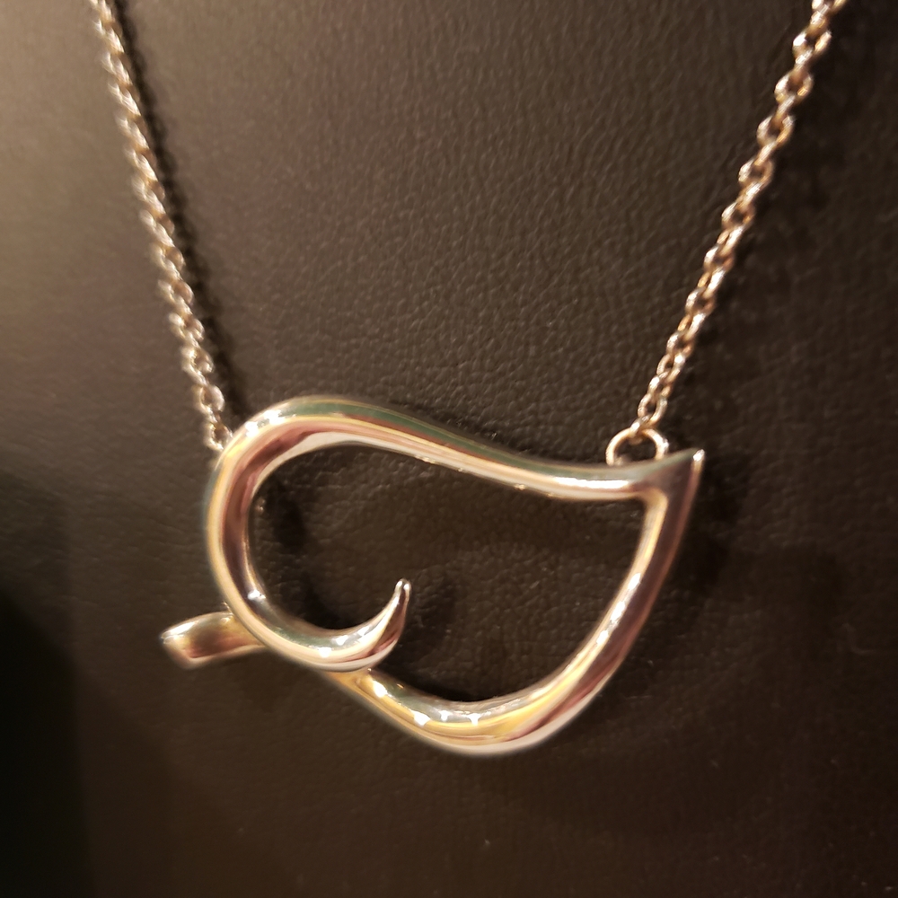 Tiffany & Co. Sterling Silver Large Leaf Necklace 17" w/ Box (Authentic Stamped) - Picture 6 of 7